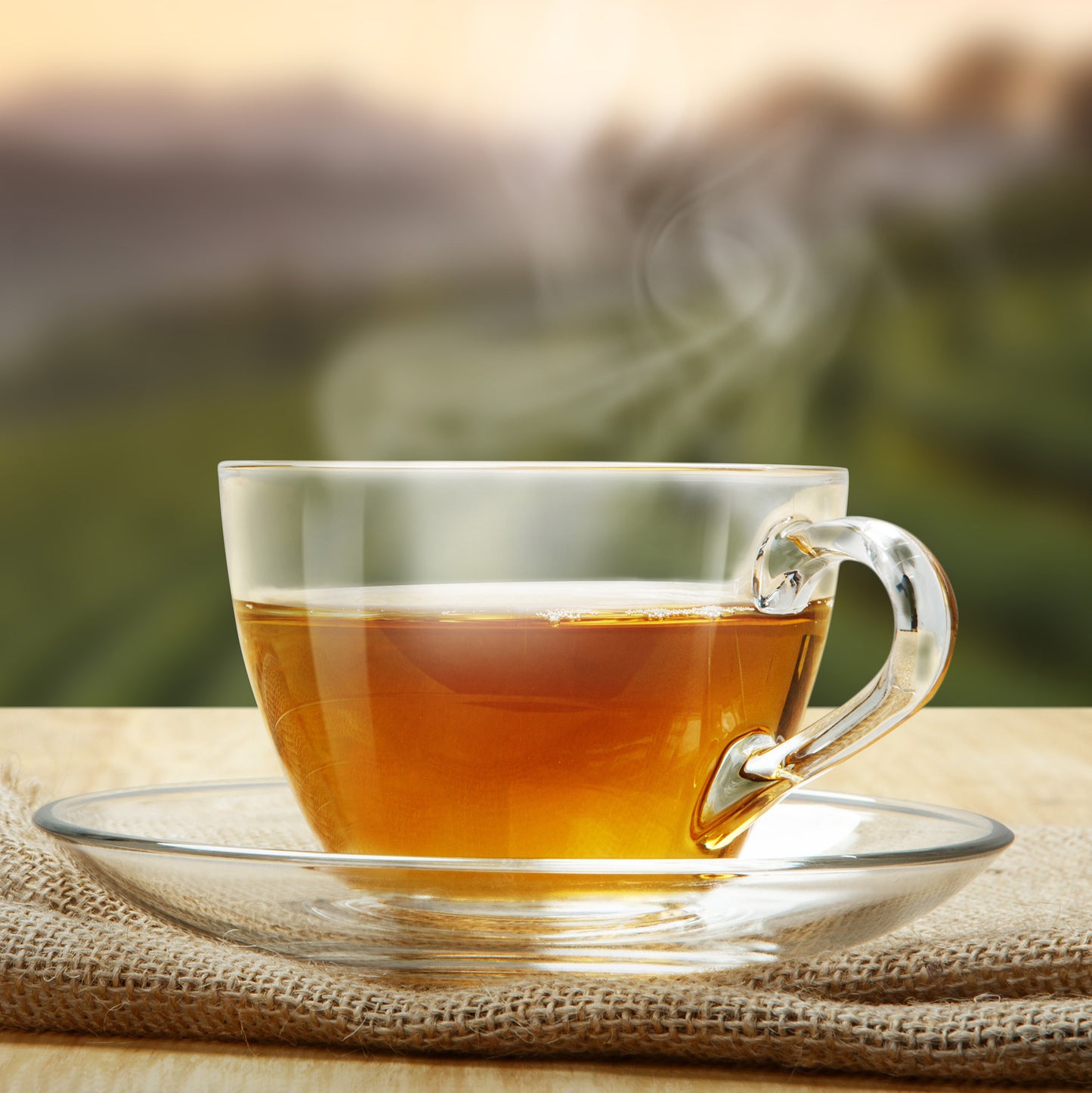 Cup of tea in clear glass